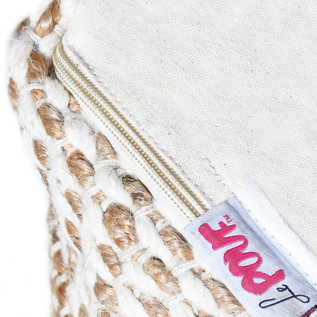 Lola Boho Handcrafted Fabric Cube Pouf