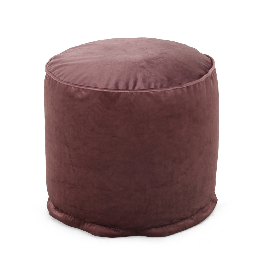 Bleckley Gwinnett Modern Velveteen Cylinder Pouf