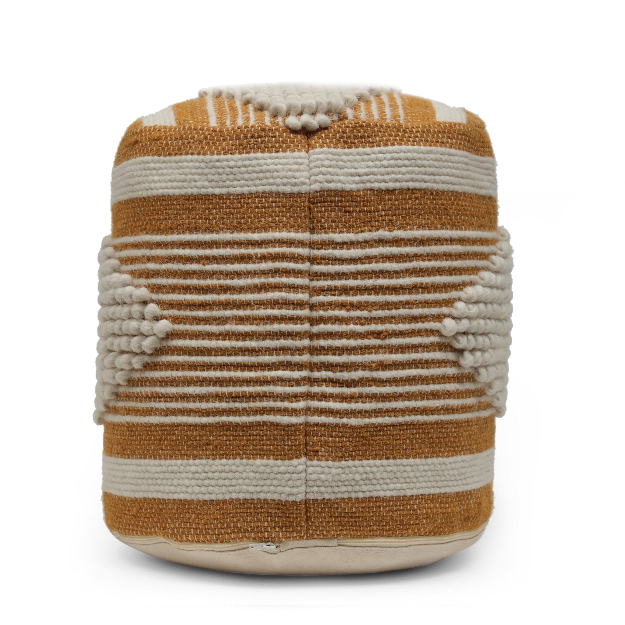 Villard Boho Handcrafted Fabric Cylinder Pouf