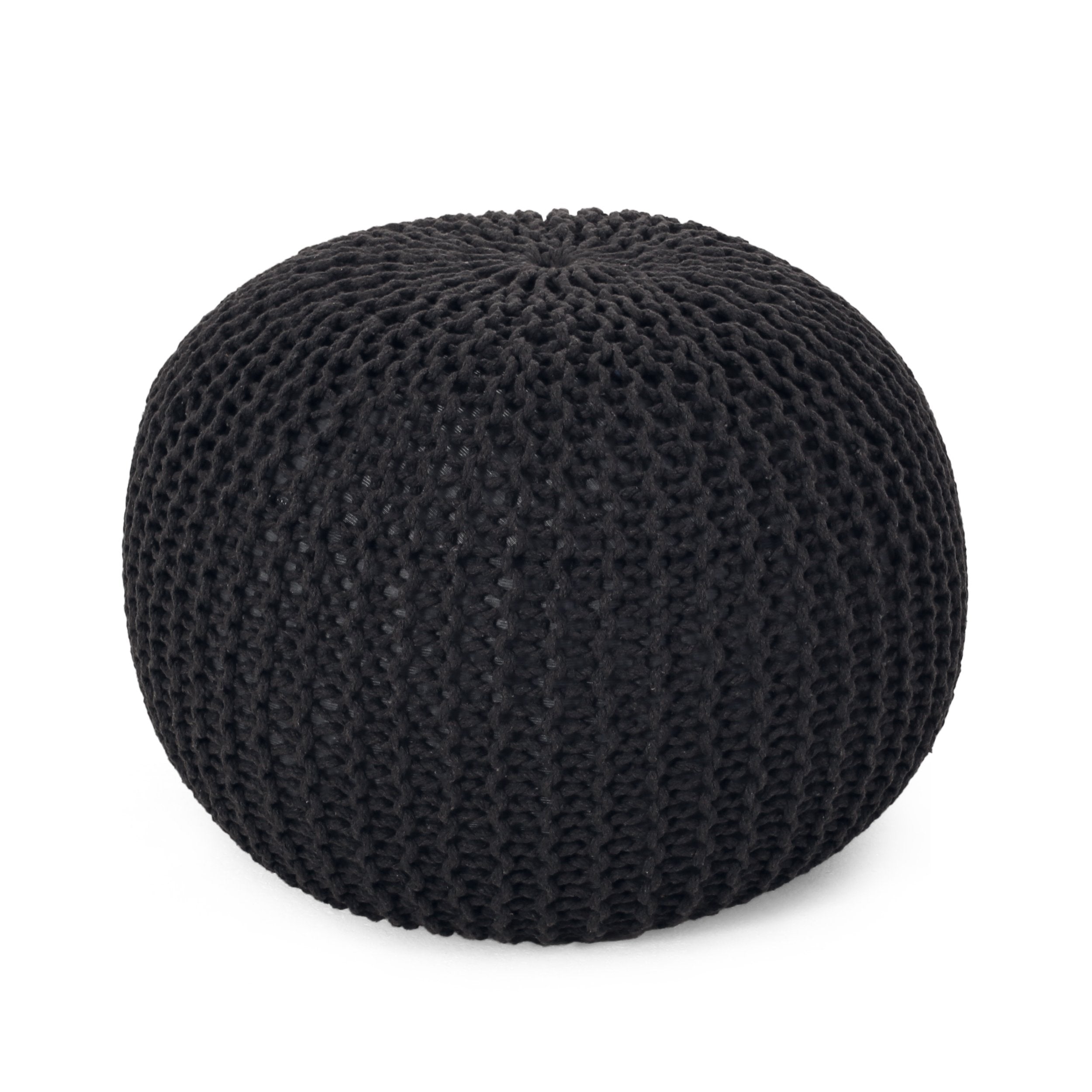 Belle Modern Knitted Cotton Round Pouf