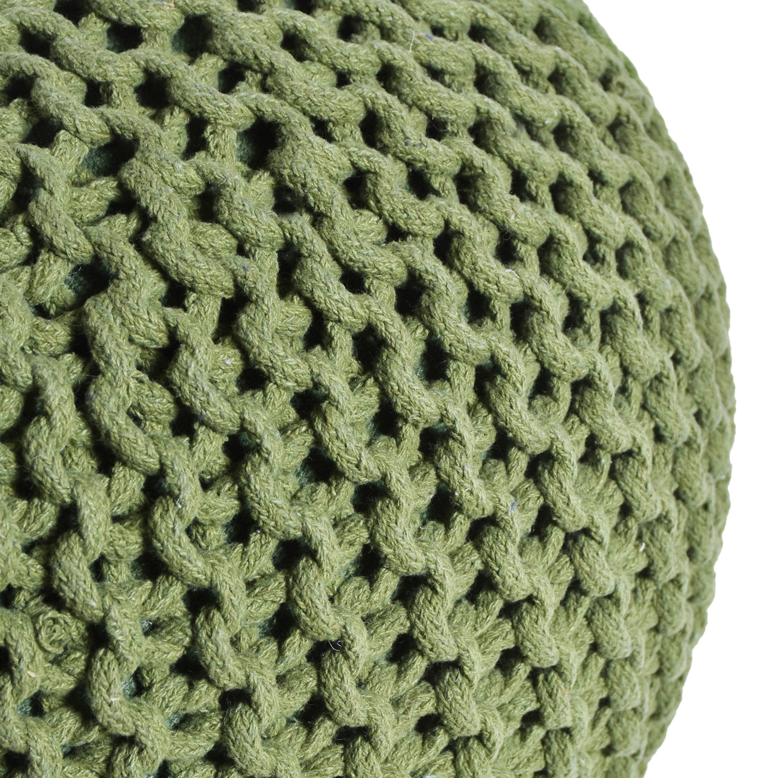 Poona Handcrafted Round Knitted Pouf – Versatile Footrest & Extra Seating